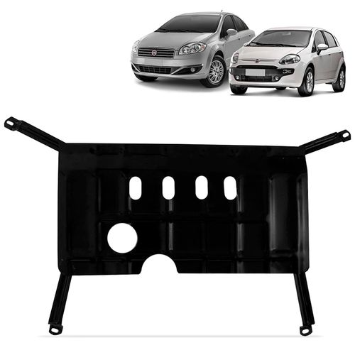 Protetor de Carter Fiat Punto 2008 a 2017 Linea 2009 a 2014 Preto Peito de Aço DHF