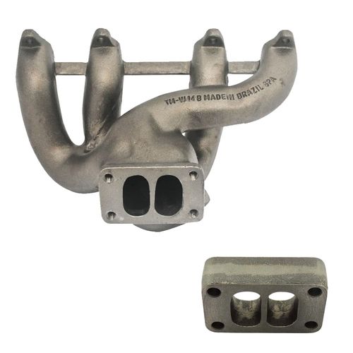 Coletor de escape turbo para VW AP 8V / T3 / Pulsativo Slim + Flange Espaçadora T3 Pulsativa 33,5mm para carburado