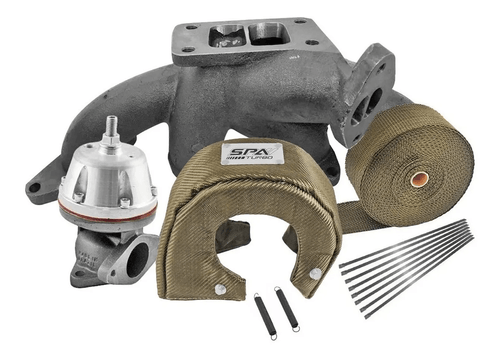 Combo Chevette: Coletor Pulsativo T3 + Wastegate MCSI SR2 Booster + Fita Térmica 2 pol + 8 un. Abraçadeiras Inox + Protetor Térmico de Turbina