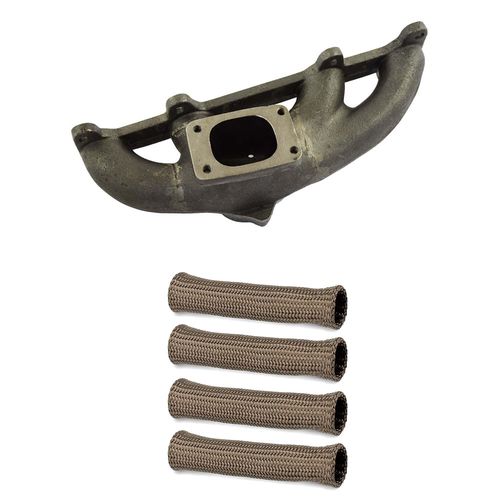 Coletor de escape para turbo Ford Endura - T2 + Capa térmica para cabo de vela Titanium - Jogo com 4 unidades