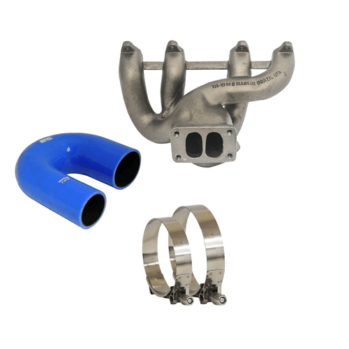 Coletor escape turbo Pulsativo + Mangueira Pressão Silicone "U" + Abraçadeiras - VW AP 8V
