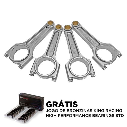 Biela Forjada Super A-Beam 147 / jogo com 4 unidades + GRÁTIS 1 JOGO DE BRONZINA KING RACING