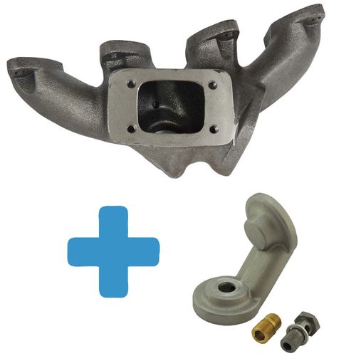 Coletor de escape para turbo GM / FIAT 8V  + Deslocador de filtro de óleo