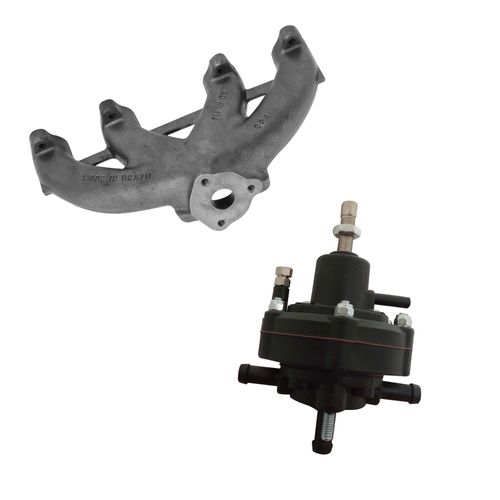 Coletor escape turbo VW AP 8V monofluxo + Dosador combustível HPC grande para motores carburados linha Composite SPA