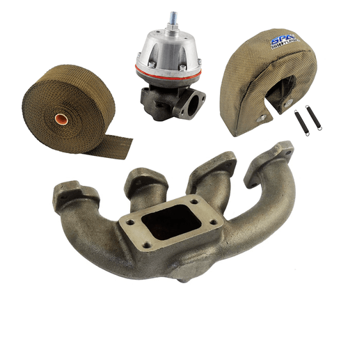 Coletor de escape para turbo GM Astra 8V (nacional) - T3 + FITA TÉRMICA TITANIUM + Protetor Térmico de Turbina + WASTEGATE MCSL SR2 BOOSTER