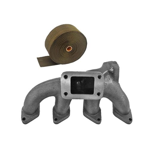 Coletor de escape para turbo GM Kadett / Monza monoponto / multiponto - T3 + FITA TÉRMICA TITANIUM SPA 2" 5M - GRÁTIS 4 ABRAÇADEIRAS ZIP INOX