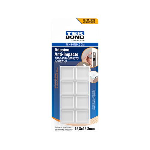 Adesivo Protetor Anti Impacto - Bumper - Quadrado M 12,7Mm - 12 Unidades - Tekbond