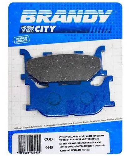 Pastilha Dianteira Brandy Max125 Kansa250 Virago250 95 Ed