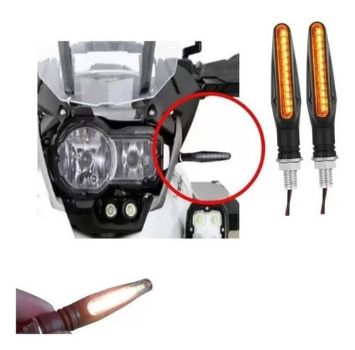 Par Pisca Em Led Seta Palito Para Motos 12 Leds 12v