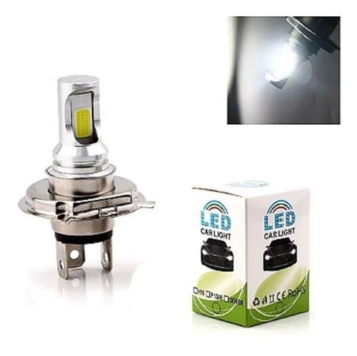 Lâmpada Led Para Farol H4 Branca Para Motocicleta Motos