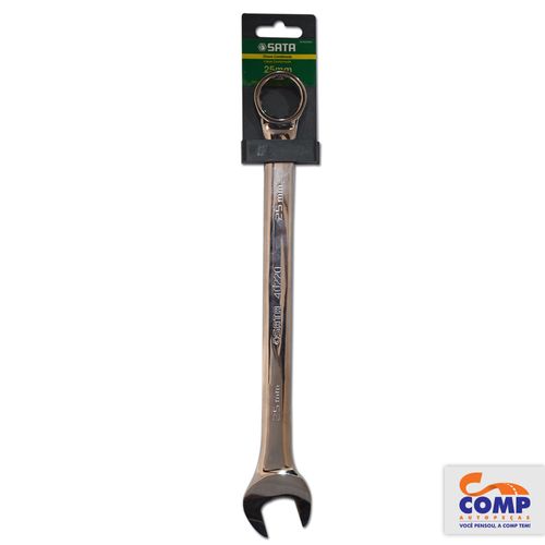 Chave Combinada Sata Boca Estrela 25mm Aço Vanádio Espelhado Apertar Afrouxar Parafusos Quadrados ST40220SC