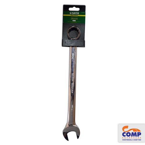 Chave Combinada Sata Boca Estrela 26mm Aço Vanádio Espelhado Apertar Afrouxar Parafusos Quadrados ST40235SC