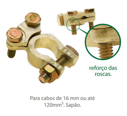 50 Terminais De Bateria  16 A 120mm Sapão Super Reforçados