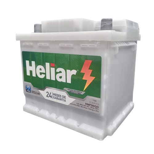 Bateria Heliar 50 Amperes Lado Direito Caixa Alta - 24 Meses de Garantia
