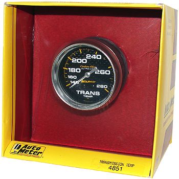 Instrumento Medir Temperatura Transmissão 140º - 280º F - Mecãnico - 2 5/8" - Carbon Fiber - 8 Ft. - AUTO METER