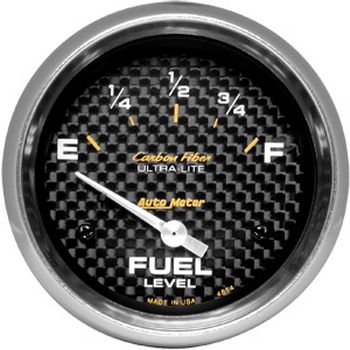 Instrumento Medir Nível Combustível GM - (0  E / 90  F) - Elétrico - 2" 5/8" - Carbon Fiber - AUTO METER