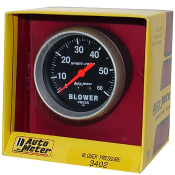 Manômetro Pressão Blower 0 - 60 PSI - Mecânico - 2" 5/8" - Sport Comp - AUTO METER
