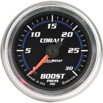 Manômetro Pressão Turbo 0 - 35 PSI - Elétrico - 2" 1/16" - Cobalt - AUTO METER