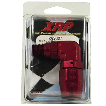 Conexão 90º 'Double Swivel' Forjada Macho - 8AN X 1/4NPT - Red - XRP
