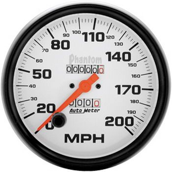 Velocímetro 200 MPH - Mecânico - 5" - Phantom - AUTO METER