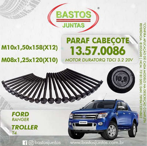 PARAFUSO DE CABECOTE - FORD RANGER 3.2 20V 5 CILS 2013 | ... DURATORQ