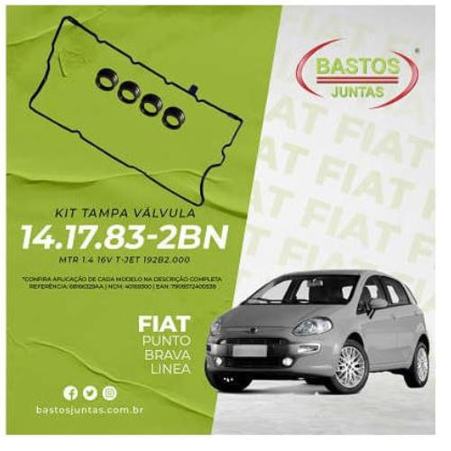 KIT JUNTA TAMPA DE VALVULA - FIAT 500 PUNTO BRAVO LINEA 1.4 16V T-JET