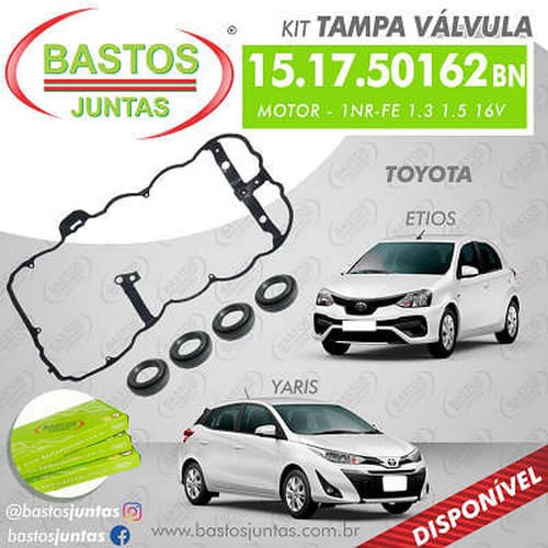 KIT JUNTA DA TAMPA DE VALVULA - TOYOTA ETIOS YARIS 1.3 1.5 16V 1NRFE 2NRFE