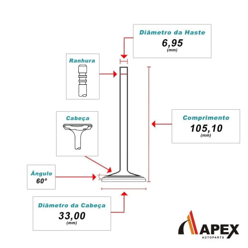 VALVULA ADMISSAO - MWM SPRINT 4.07 6.07