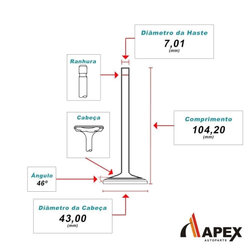 VALVULA ADMISSAO - GM MONZA FII 2.0 8V ALC CARB APOS 1987