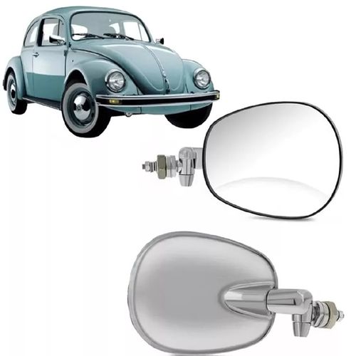 RETROVISOR DIREITO EXTERNO VW FUSCA RAQUETE CROMADO