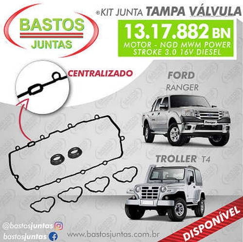 JUNTA DA TAMPA DE VALVULA - FORD RANGER | TROLLER 3.0 16V POWER-STROKE
