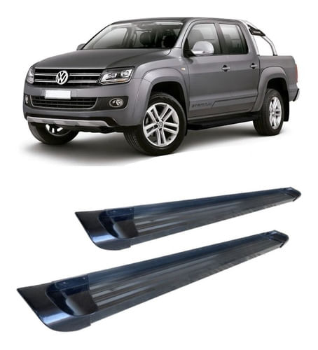 Estribo Amarok Alumínio Preto C Dupla Cabine Dupla