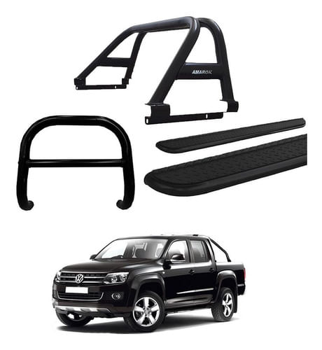 Kit Quebra Mato Estribo Ch De Aço Santo Antônio Amarok Cd