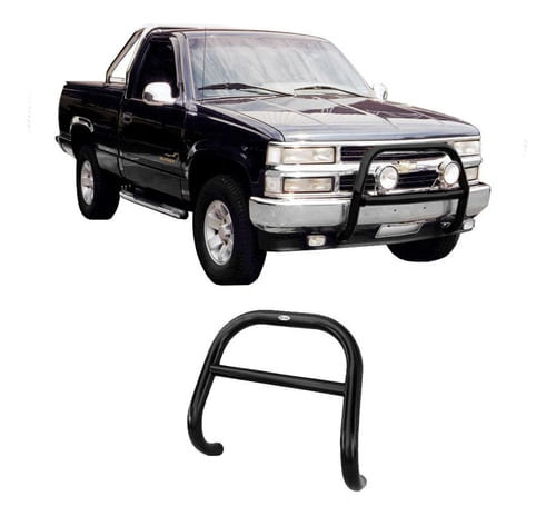 Para-choque De Impulsão Mata Boi Silverado Preto C/barra