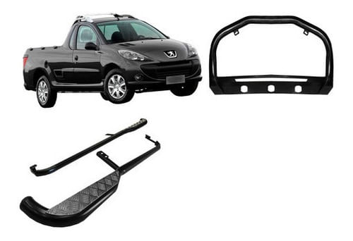 Kit Quebra Mato C/ Chapa+estribo Chapa Preto Hoggar