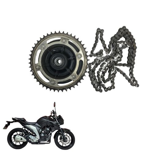 Flange da Roda + Corrente FZ 25 ABS 18/24 Original Seminovo