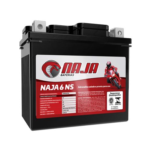 Bateria Moto AGM/VRLA Naja 6 NS 12V 6Ah