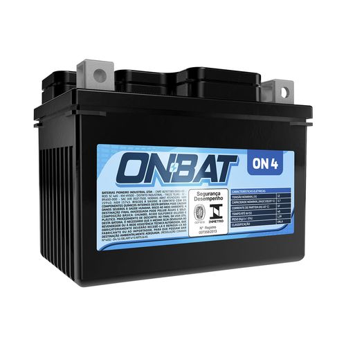 Bateria Moto AGM/VRLA Onbat ON 4 12V 3,7Ah