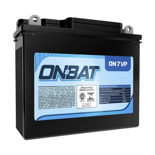 Bateria Moto AGM/VRLA Onbat ON 7 VP 12V 7Ah