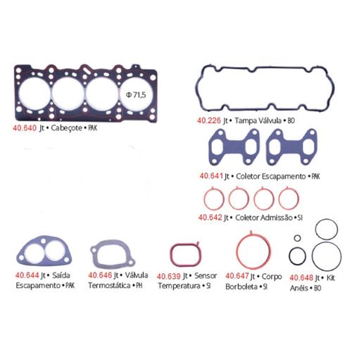 JT RET VAL FIRE 1.0/3 8V 401047 JUNTA RET VAL PALIO 1.0 8V FIR PATHWAY   Jogo