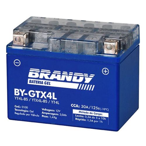 Bateria Brandy Gel YTX4 Biz 100 Titan 125 Jog 50