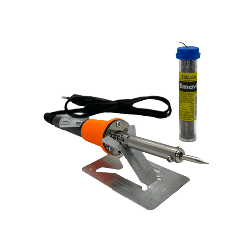 Kit Ferro de Solda 30W Com Suporte + Tubo Estanho de Soldar