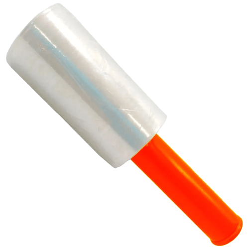 FILME STRETCH 100mmX0,30MIC COM SUPORTE MANUAL LARANJA