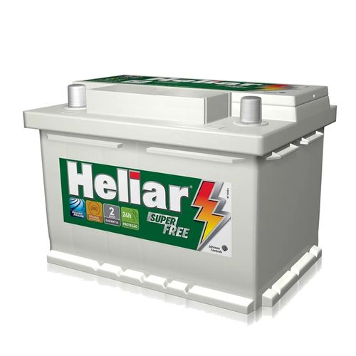 Bateria Heliar 60 Amperes Modelo Caixa Alta Lado Positivo Direito 24 Meses de Garantia