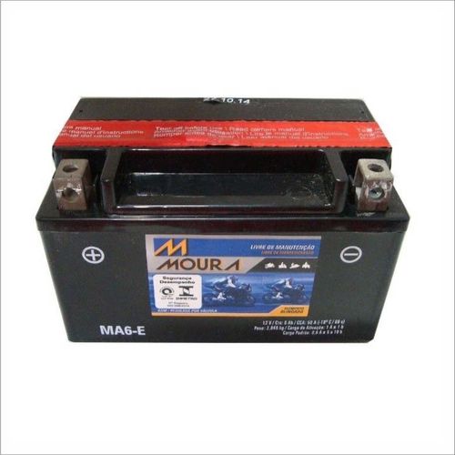 Bateria AGM Moto Moura 12V 6Ah MA6-E KLX400R KLX400SR SHINERAY STRONG 250 SUZUKI BURGMAN DR-Z400