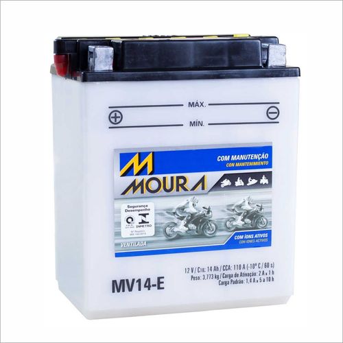 Bateria Ventilada Moto Moura 12V 14Ah MV14-E ARCTIC CAT 366 4X4 AUTOMATIC 650H1 TBX650 MUDPRO 700
